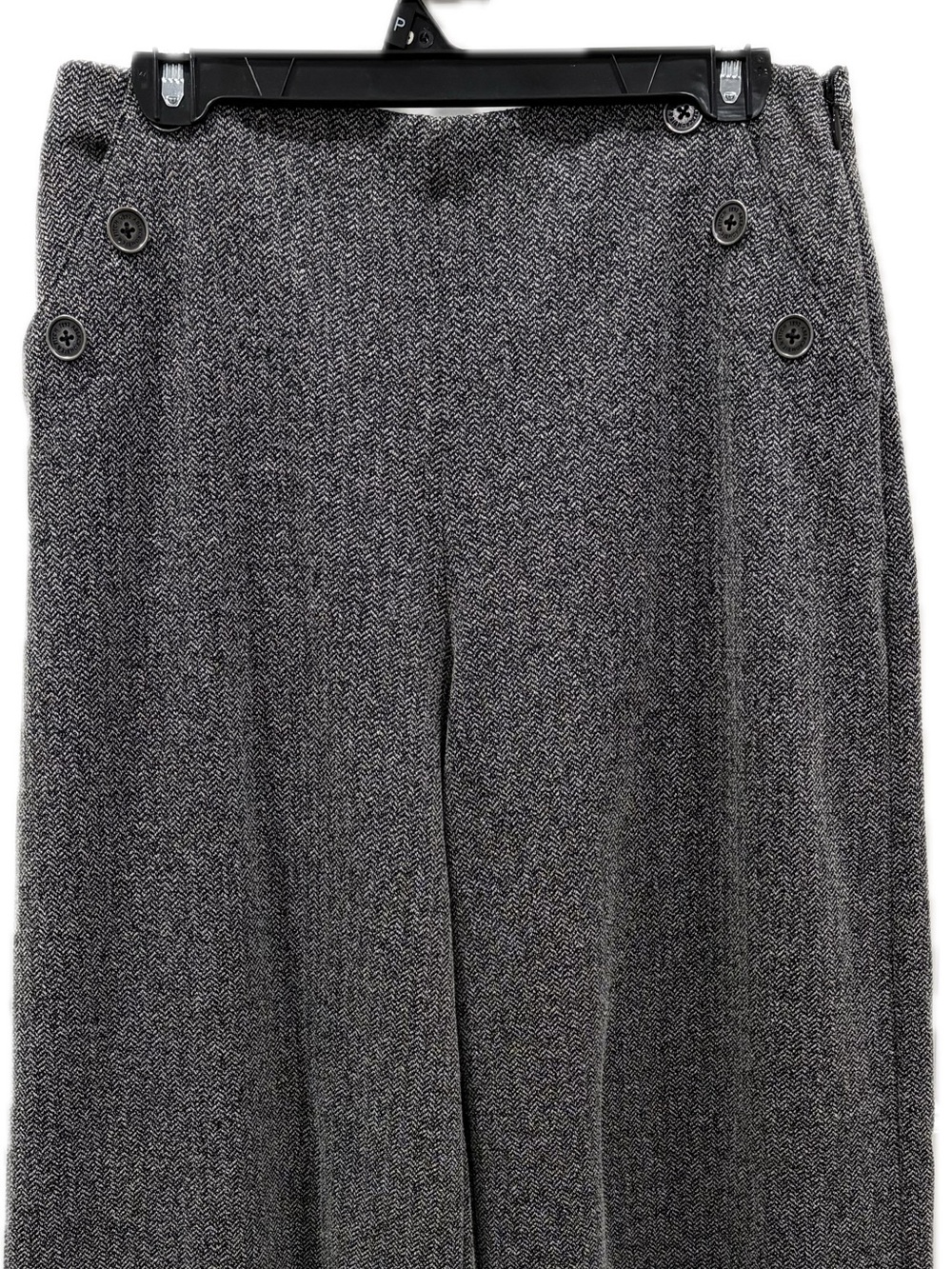Abercrombie & Fitch Sloane Wide Leg Trouser Pants Gray Herringbone NWT Size M - Picture 2 of 7